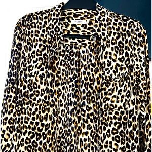 Equipment Leopard Print Silk Blouse